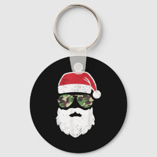 Camo Santa Claus Sungles Funny Camo Christmas Camo Keychain