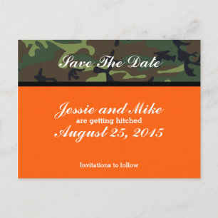 Camo Save The Date Postcards