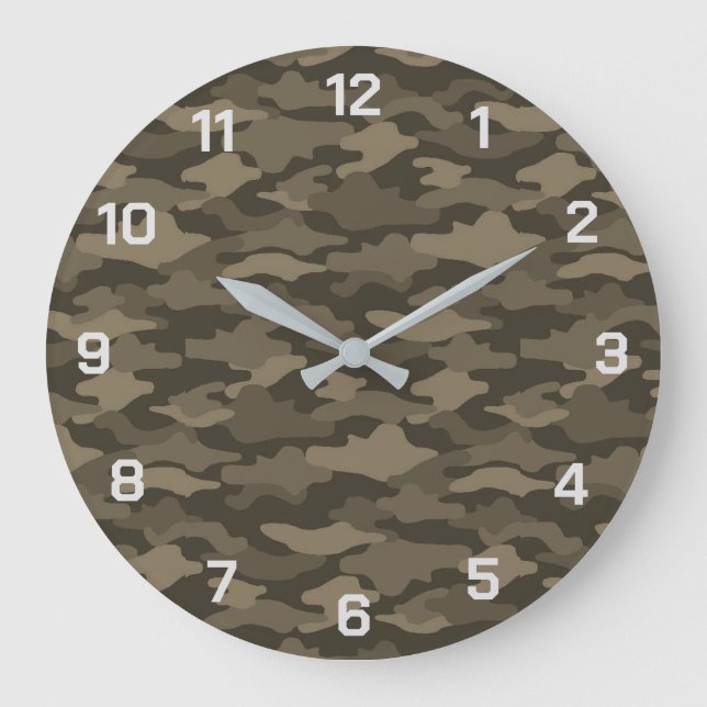 CAMO SEPIA ACRYLIC WALL CLOCK (Front)