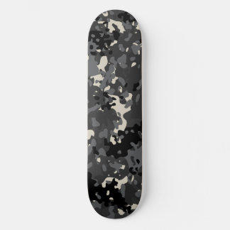 Camo Skateboard Black White Gray 
