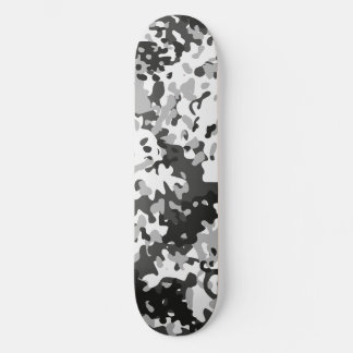 Camo Skateboard White Black Gray
