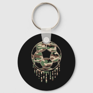 Camo Soccer Footbyll Drip Camouflage Coquette  Keychain
