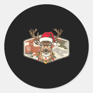 Camo Southern Local Boy Christmas Deer Hunting Xma Classic Round Sticker