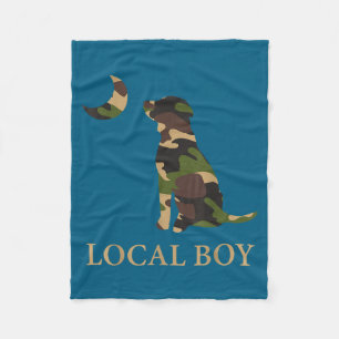 Camo Southern Local Boy Duck Hunting Black Lab Out Fleece Blanket