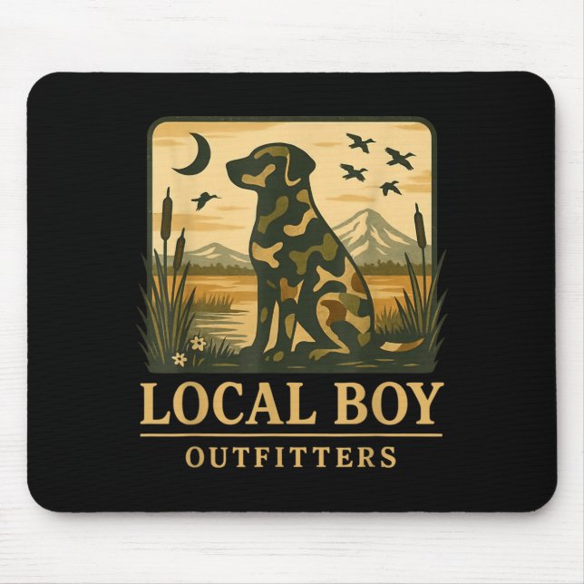Camo Southern Local Boy Duck Hunting Black Lab Out Mouse Pad (Front)