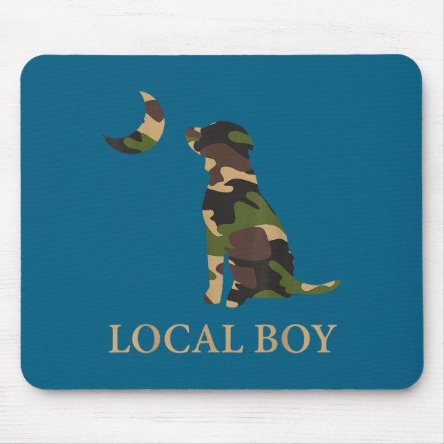 Camo Southern Local Boy Duck Hunting Black Lab Out Mouse Pad (Front)
