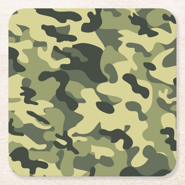 Camo Square Paper Coaster (Front)