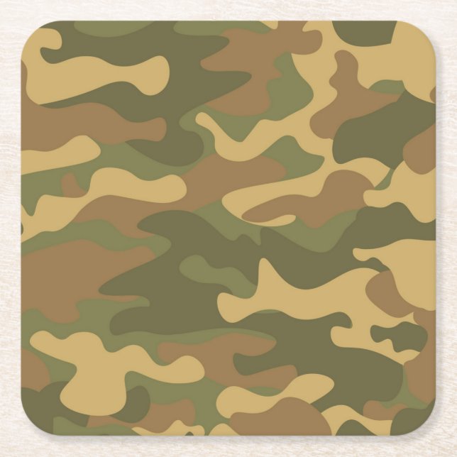 Camo Square Paper Coaster (Front)