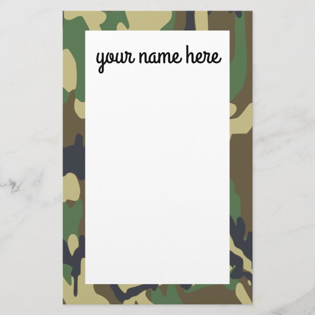 Camo Stationery Paper (Front)
