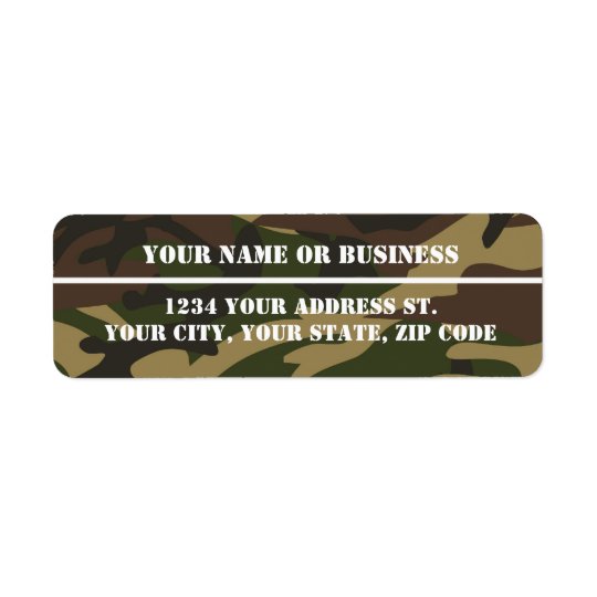 Camo Stencil Return Address Labels