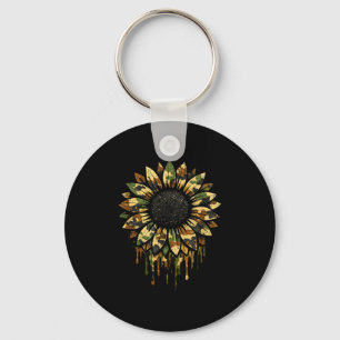 Camo sunflower hunting keychain