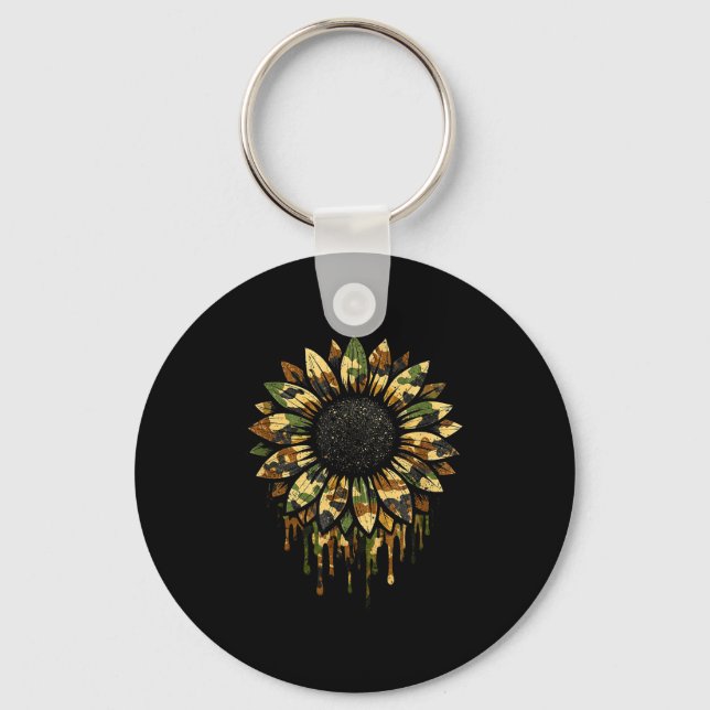 Camo sunflower hunting  keychain (Front)