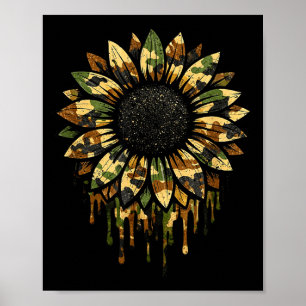 Camo sunflower hunting poster