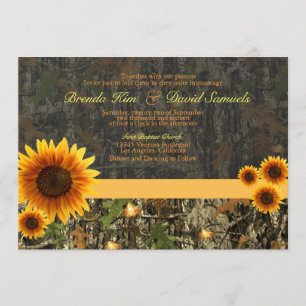 Camo Sunflowers Wedding Invitation
