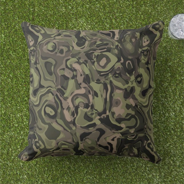 Camo Swirl Outdoor Pillow (Grass)
