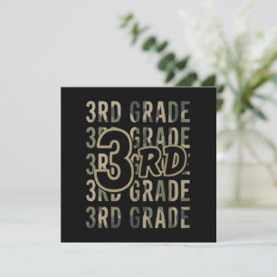 Camo Team 3rd Grade Squad Back To School Teacher Invitation