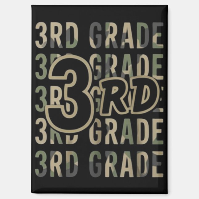 Camo Team 3rd Grade Squad Back To School Teacher  Magnet (Front)