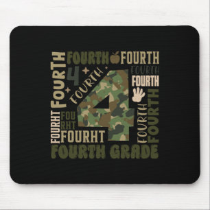 Camo Team 4th Grade Squad Back To School Teacher K Mouse Pad