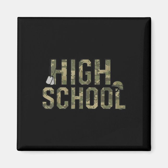 Camo team highschool squad back to school teacher magnet (Front)