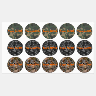 Camo Team Tags, Cute For Parties & Events