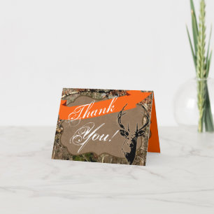 Camo tête de cerf de Carte de remerciements plié