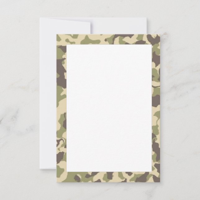 Camo Texture Pattern Thank You Card (Front)