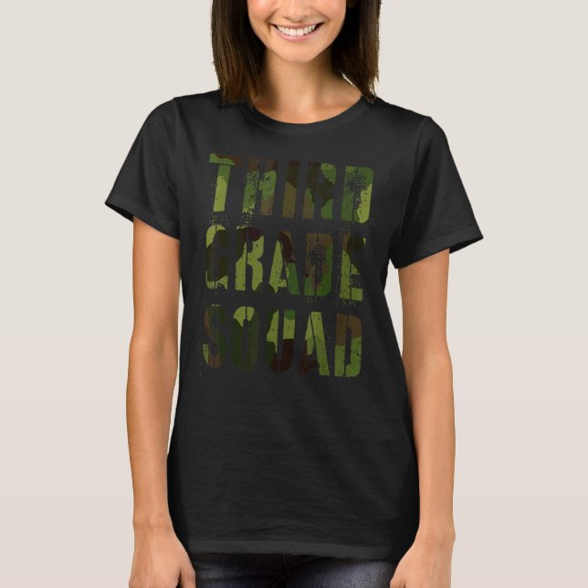 Camo Third Grade Squad Teacher Hello 3rd Grader Vi T-Shirt (Front)