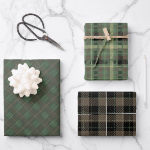 camo tiled plaid pattern party  wrapping paper sheet
