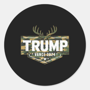 Camo Trump Vance 2024 Election Jd Donald Vintage C Classic Round Sticker