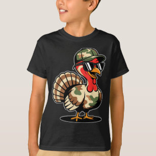 Camo Turkey Day Hunting Fall Thanksgiving  T-Shirt