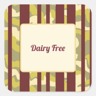 Camo Urban Stripe Patten Dietary Requirement Square Sticker