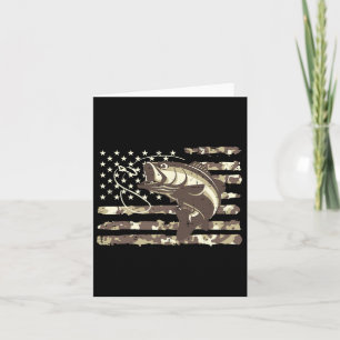 Camo Us Flag Byss Fish Cool Fishing Patriotic Men Card