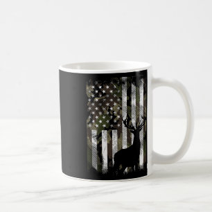 Camo Us Flag Deer Elk Buck Camoflage Hunting Hunte Coffee Mug