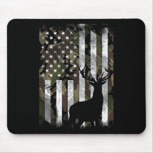 Camo Us Flag Deer Elk Buck Camoflage Hunting Hunte Mouse Pad