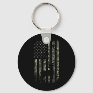 Camo Us Flag Deer Elk Buck Camouflage Hunting Hunt Keychain