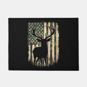 Camo US Flag Deer Hunting Camoflage Hunter Doormat