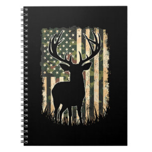 Camo US Flag Deer Hunting Camoflage Hunter Notebook