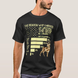 Camo Usa Flag Hunter Reasons Why I Missed The Deer T-Shirt