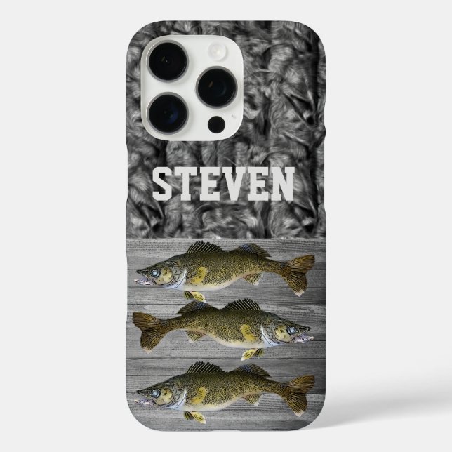 Camo Walleye Fishing Name Men Sports Cool Case-Mate iPhone Case (Back)