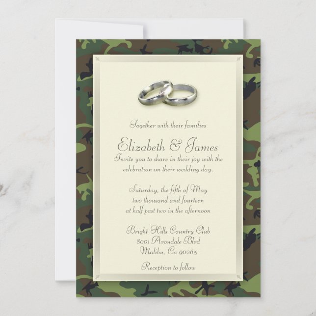 Camo Wedding Invitations (Front)