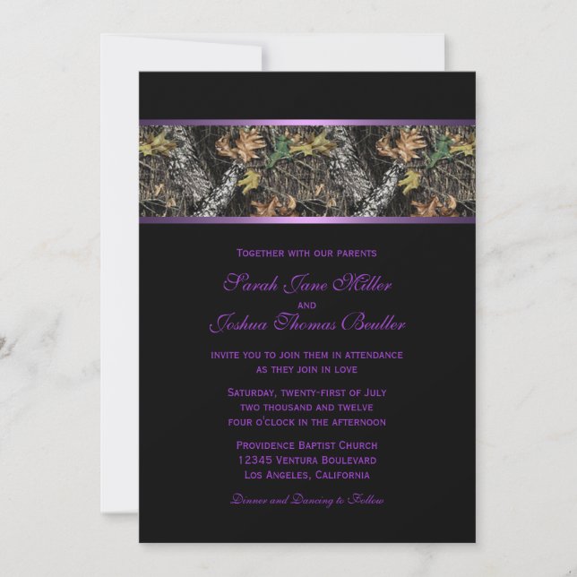 Camo Wedding Invitations (Front)