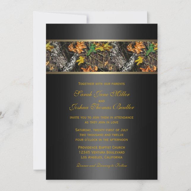 Camo Wedding Invitations (Front)