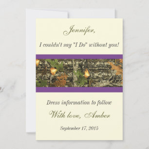 Camo Will you be my bridesmaid Invitation