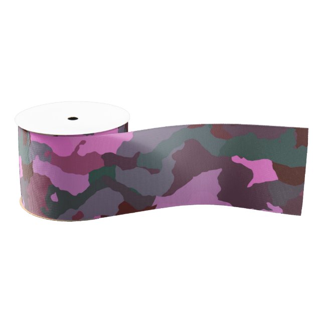 Camo with Pink Grosgrain Ribbon (Spool)