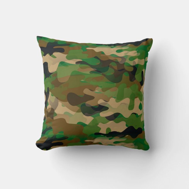 Camoflage-Style Throw Pillow (Front)