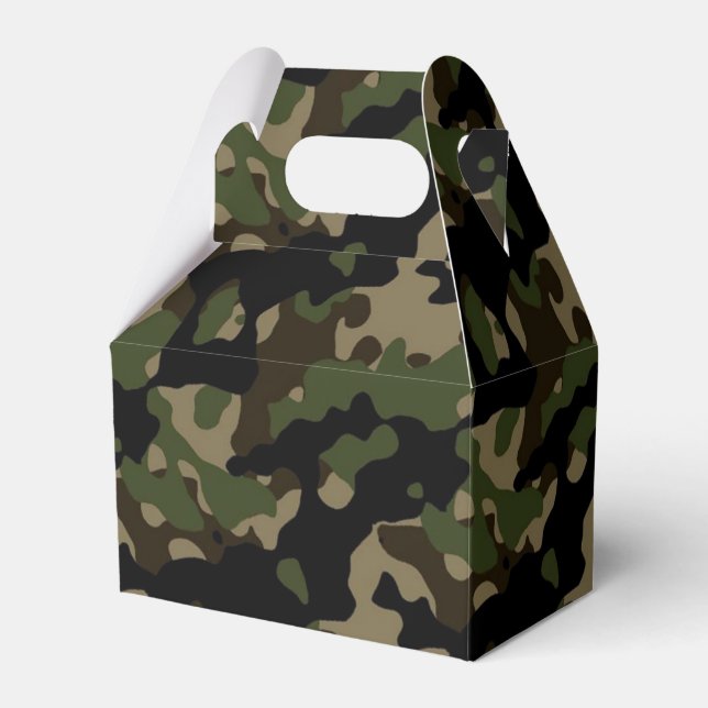 Camoflague Army Camo Birthday Party Favour Favor Box (Front Side)