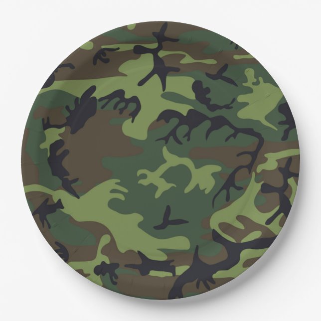 CAMOFLAUGE PATTERN PAPER PLATE (Front)