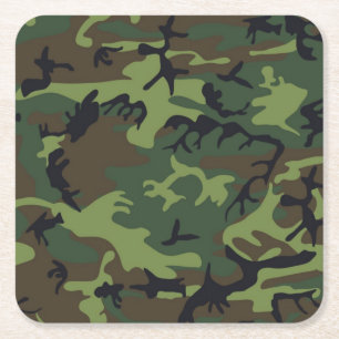 CAMOFLAUGE PATTERN SQUARE PAPER COASTER