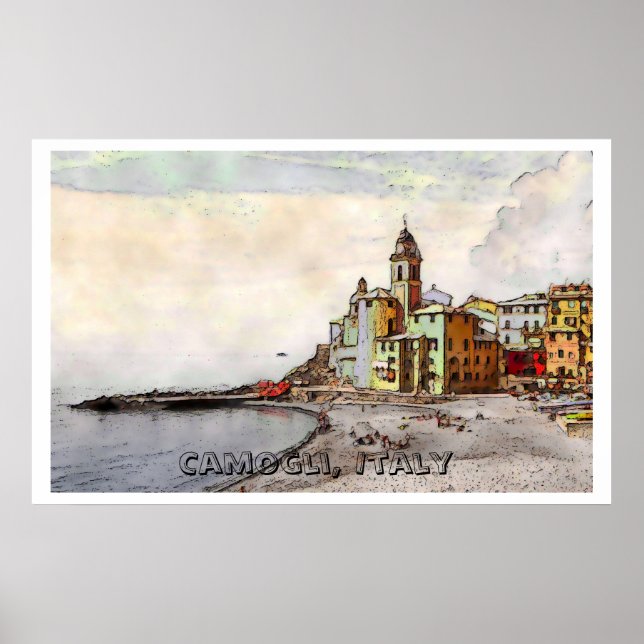Camogli Beach, poster sur le blog (Devant)