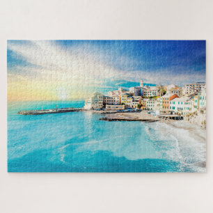 Camogli Italy Painting Portofino Genoa Liguria Jigsaw Puzzle